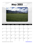 May 2003 Calendar #2